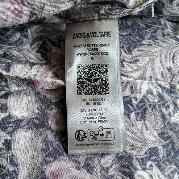 Zadig & Voltaire Rivali Lace Floral Slip Midi Dress Navy Blue Skulls Small NWOT - Picture 10 of 10